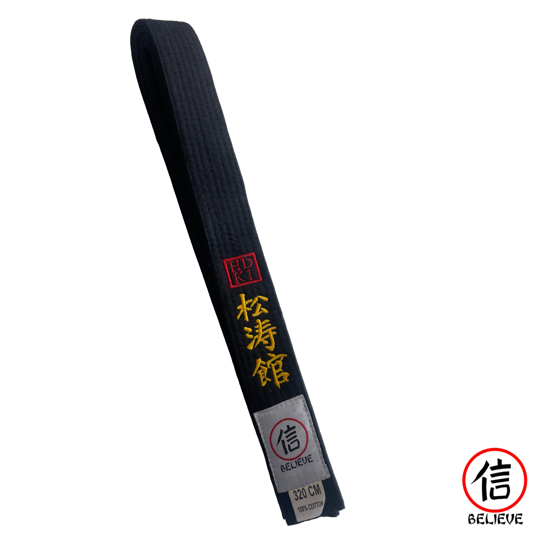 Personalised Single Embroidery Black Belt